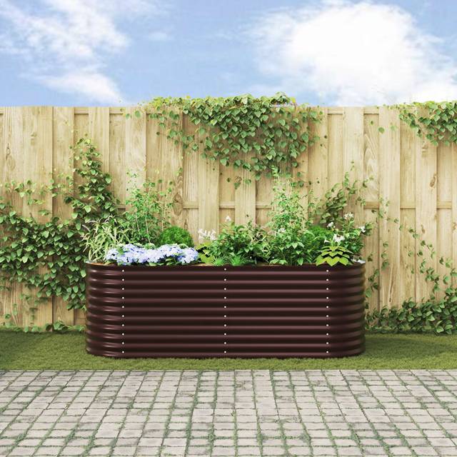 Metal Raised Garden Bed - Brown (81cm H x 240cm W x 80cm D)