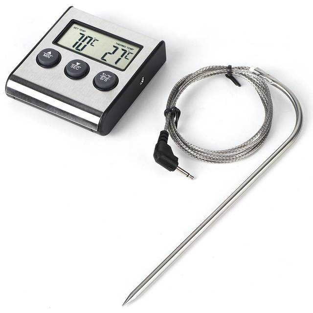 Kitchen Digital BBQ Thermometer Cooking Meat Grilling Thermometer With Timer Function