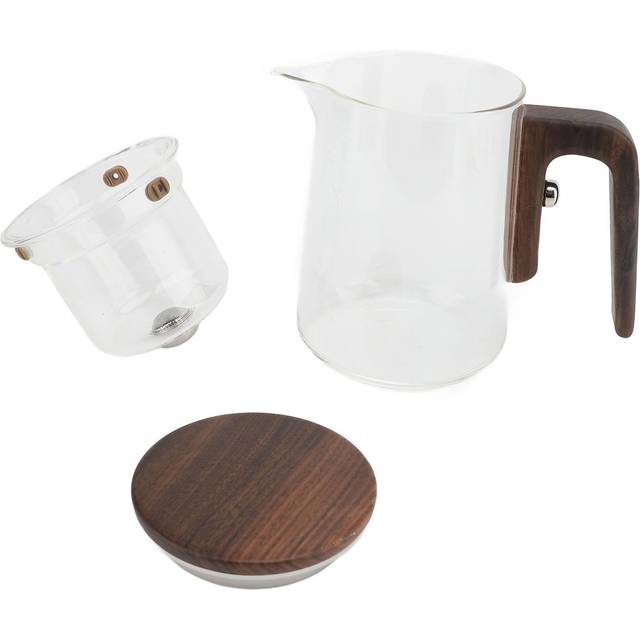 Tea Pot 600ml Glass Stainless Steel Press Control Magnetic Water Separation Teapot with Wooden L