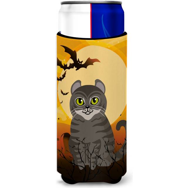 Caroline's Treasures Halloween American Curl Cat Michelob Ultra Hugger For Slim Cans  Slim Can  Multicolor