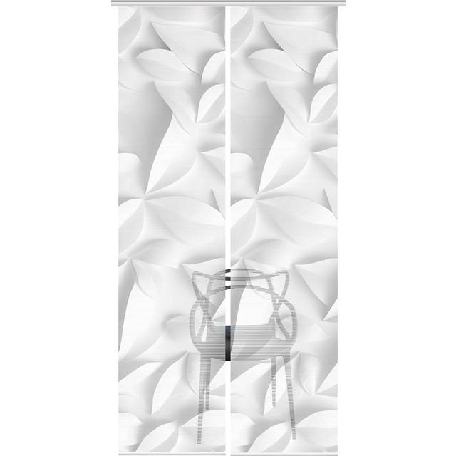 Polyester Semi Sheer Track Insert Sliding Panel Pair - Grey (60cm W X 260cm H)