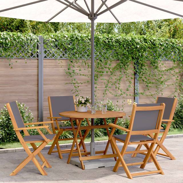 Round 4 - Person 90cm Long Dining Set - Anthracite (4)