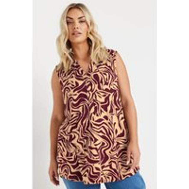 Yours Curve Red Zebra Print Sleeveless Blouse, Women's Curve & Plus Size, Yours - 34-36