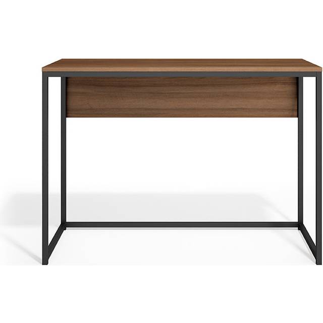 Office desk in melamine with metal legs - Walnut