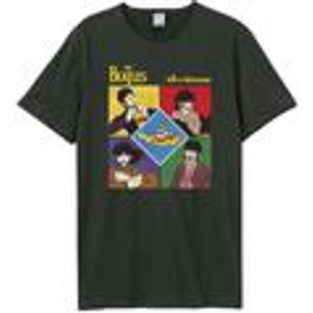 (M, Charcoal) Amplified Unisex Adult Yellow Submarine Shapes The Beatles T-Shirt
