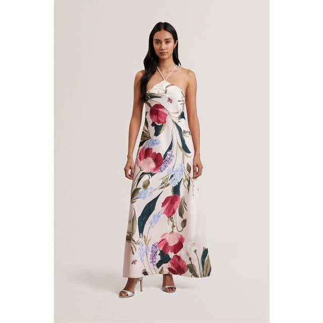 Ted Baker Almaria Floral Bias Cut Maxi Dress, Pale Pink