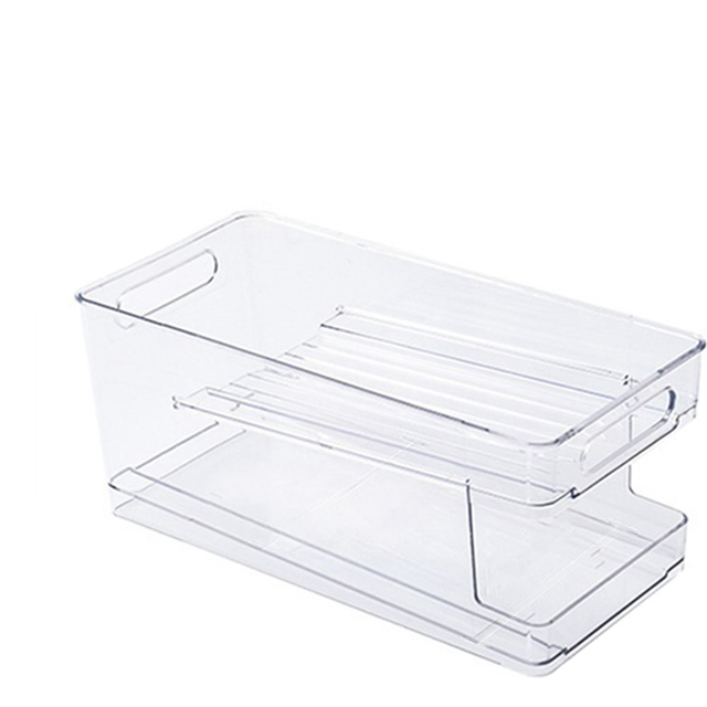 In-Fridge Clear Tall Bins - Stackable Kitchen & Home Storage Containers for Organizing Cans of Soda