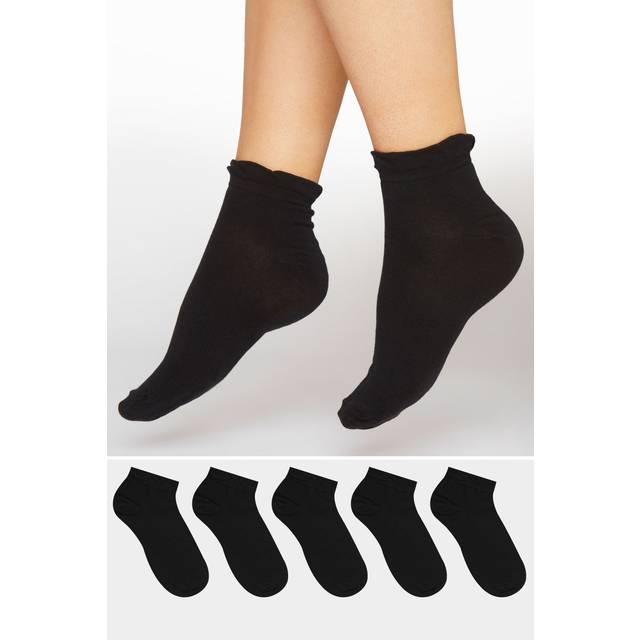 5 Pack Black Trainer Liner Socks - 4-7