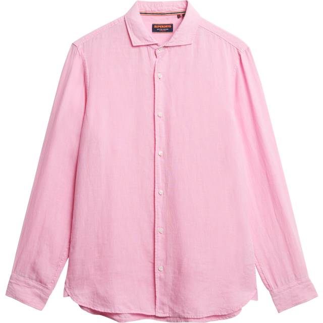 Superdry Superdry Pink Vacation Long Sleeve 100% Linen Shirt
