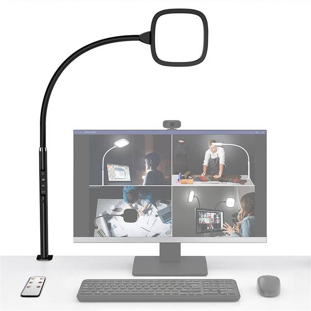 LED Study Desk Lamp, 20W Clip-On Office Desk Lamp, Dimmable, Top Bright, 360Â° Rotation, Large Lighting Area, Clip-On Architect Desk Lamp - Black
