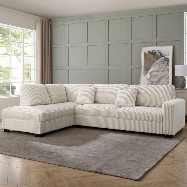 Tristan Corner Sofa - cream Teddy (Left Hand Facing)