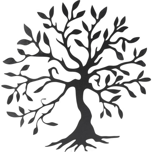 30cm Tree Of Life Metal Wall Art Hanging Decoration Black Family Tree Wall Plaque for Living Room
