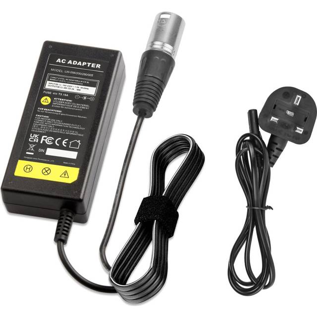 LabTEC 28V 24V 2A Mobility Scooter Charger for 24V Lead Acid Battery Electric Bike Electric Scooter Electric Wheelchair Hoverbord, 3pin XLR Connector