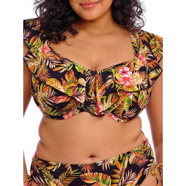 Tiger Valley Ruffle Bikini Top - Black - 34H