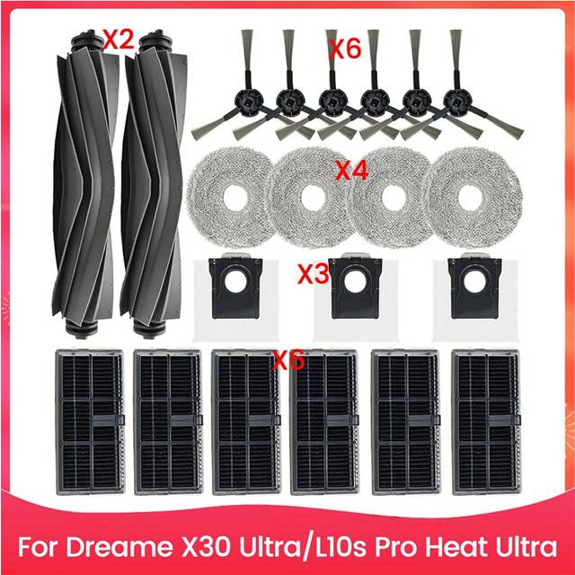For X30 Ultra, L10s Pro Ultra,L10s Ultra Gen 2 Robot Vacuum Main Side Brush Hepa Filter Mop Cloth Dust Bags Accessories