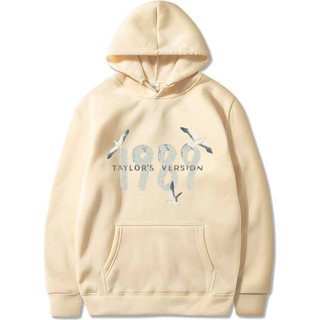 (off white, L) New Autumn and Winter Men's and Women's Round Neck Sweatshirts 1989 Taylor Warm Round Neck Long-sleeved Casual Sweatshirts