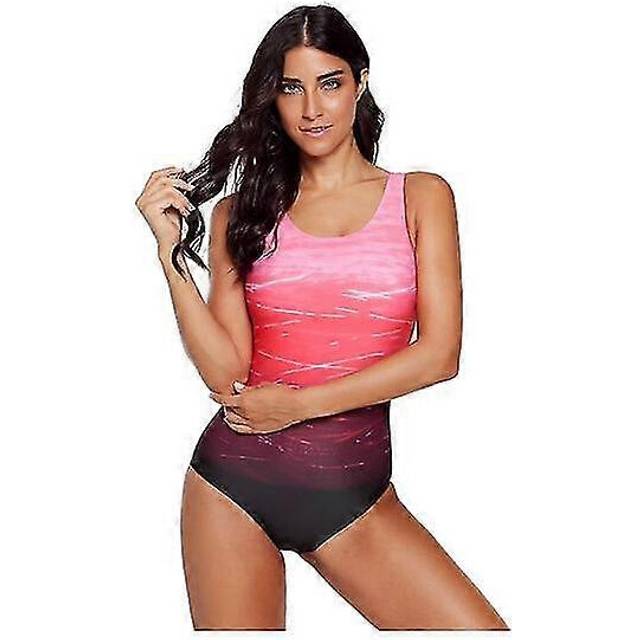 (M, Red B) 2025 Swimsuit for Women&#39;s Retro Inspired High Cut Low Back One Piece Swimwear Bathing Suits S-2XL