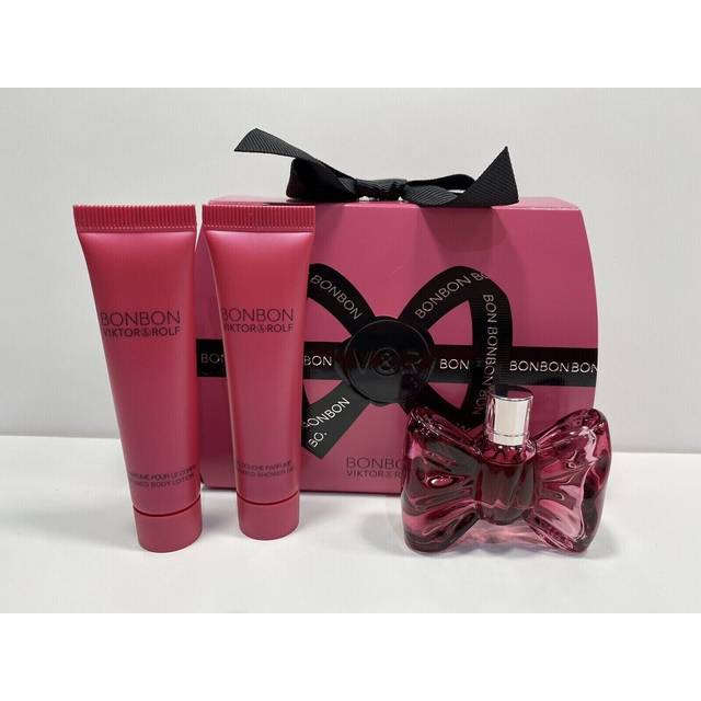 Viktor & rolf bonbon 7ml 3pc discovery gift set. comes in stunning metal tin