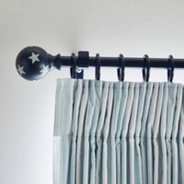 Glowing Stars Extendable Metal Curtain Pole with Rings - Navy
