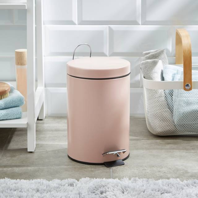 3 Litre Bathroom Bin - Pink