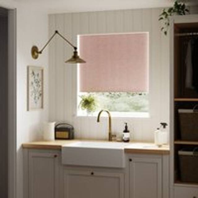 Chevron Blackout Roller Blind - Blush