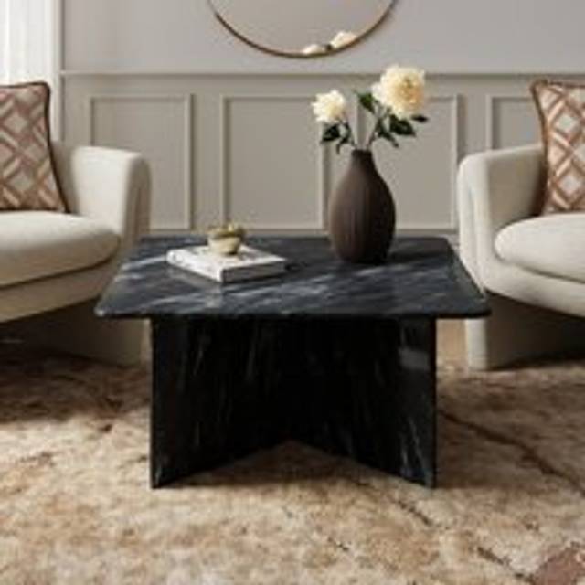Lana Marble Square Coffee Table - Black
