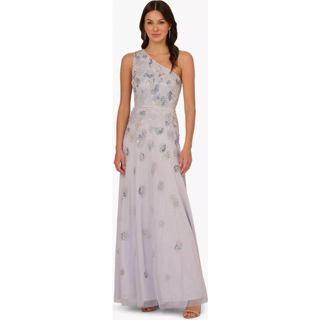 Adrianna Papell Beaded Mesh Maxi Dress
