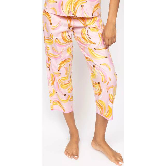 Cyberjammies Betsy Banana Print Cropped Pyjama Bottoms - Light Pink Mix - S - 10