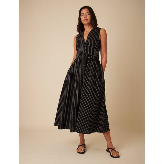 Nobody's Child Starlight Stripe Pure Organic Cotton Midaxi Dress, Black