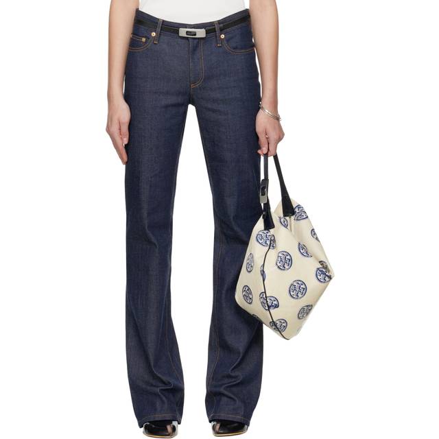 Tory Burch Navy Skinny Leg Jeans - Raw/Unwashed - WAIST US 24