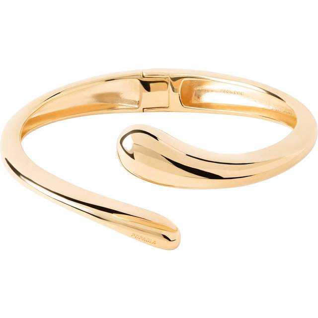 PDPAOLA 18ct Gold Plated Open Bangle Bracelet, Yellow Gold