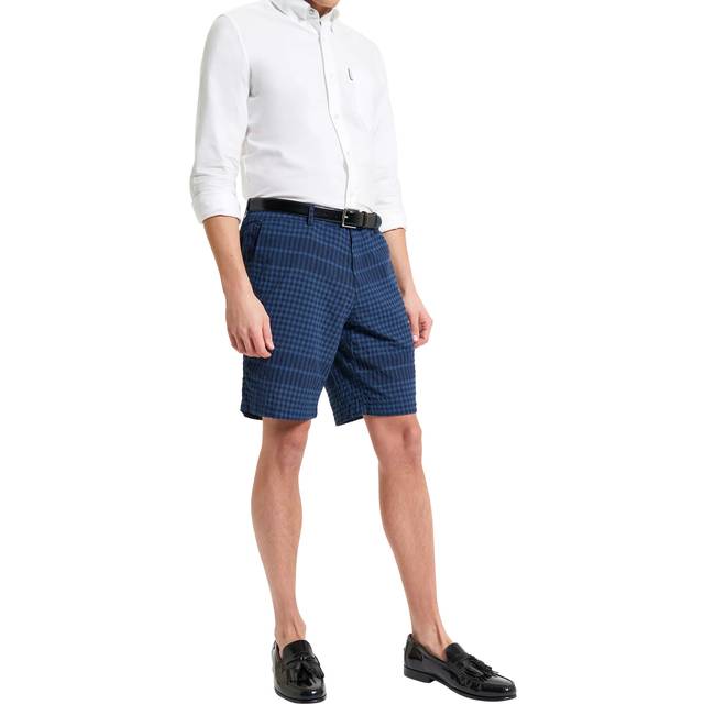 Ben Sherman Cotton Blend Seersucker Shorts, Dark Navy