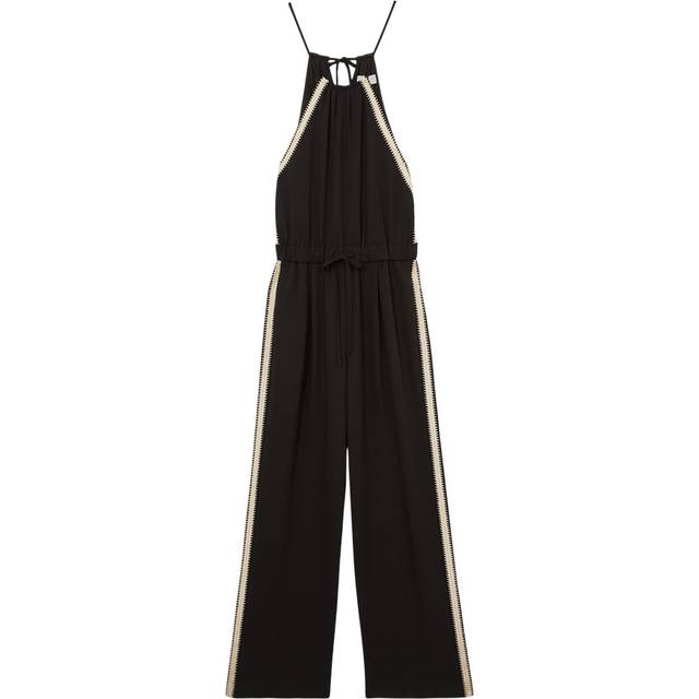 Reiss Auden Contrast Trim Jumpsuit, Black