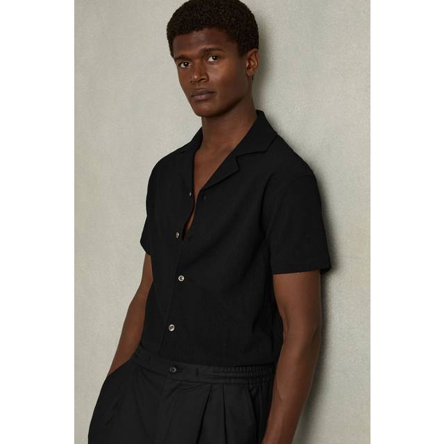 Reiss Hunt Short Sleeve Textured Cuban Shirt