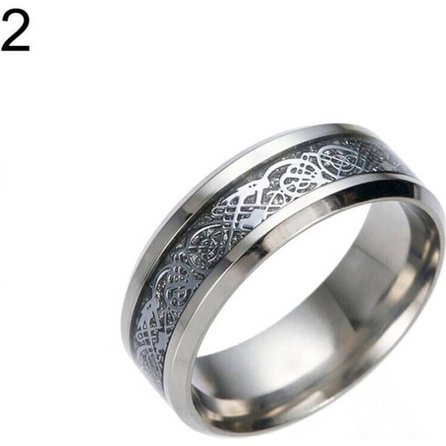 (silver, US 5) Stylish Men Titanium Steel Smooth Surface Wedding Band Finger Ring Jewelry Gift