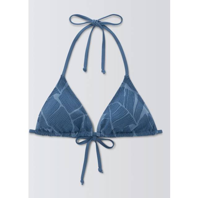 John Lewis Palms Triangle Bikini Top, Blue