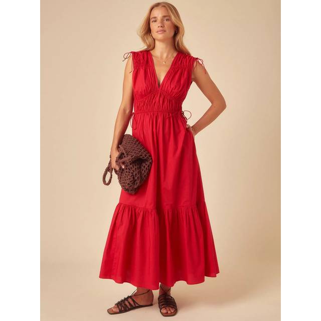 Nobody's Child Ianthe Sleeveless Cotton Midi Dress, Red