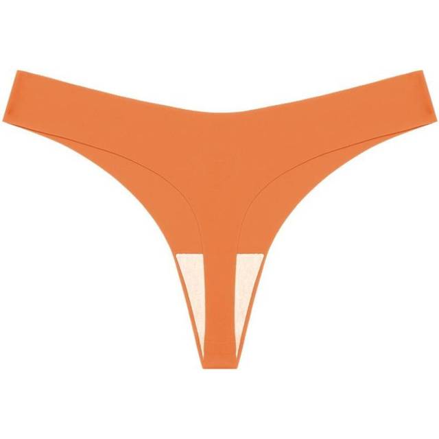 (orange, XL) Finetoo Women Seamless G-string Sexy Low-waist Thongs Bikini Panties Soft And Comfortable
