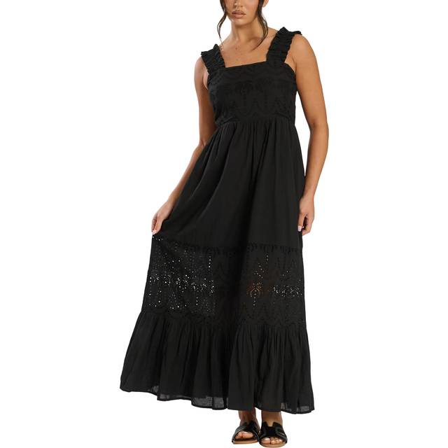 South Beach Palm Broderie Tie Back Maxi Dress
