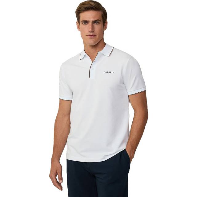 Hackett London Sports Cotton Blend Regular Fit Short Sleeve Polo Shirt