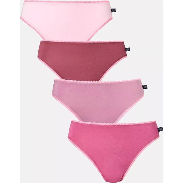 British Boxers Roses Bamboo High Leg Knickers, Pack of 4, Pink