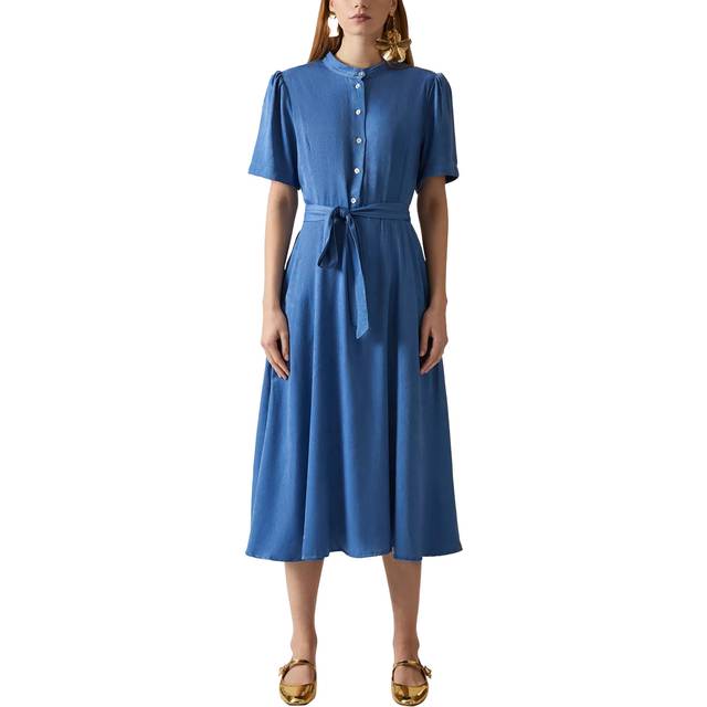 Midi Blue Day Dress - Light Blue - 16