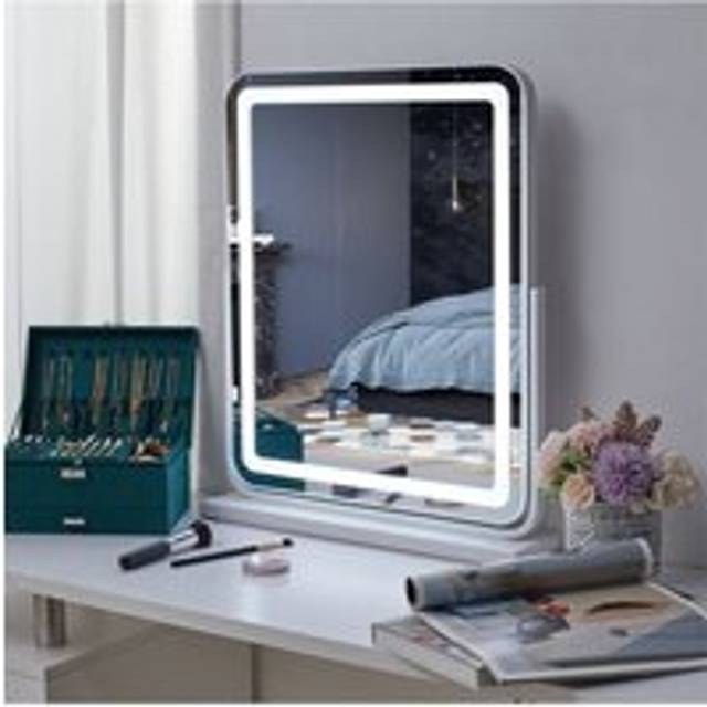 Adjustable Frameless 3-Light Modes Makeup Vanity Mirror,48*59cm - White - One Size