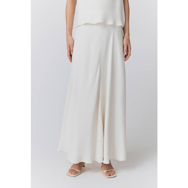 Ghost Adrianna Satin Midaxi Skirt, Ivory