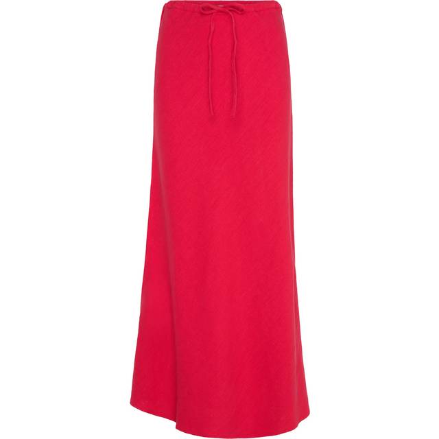 A-VIEW Linen Blend Tie Waist Maxi Skirt