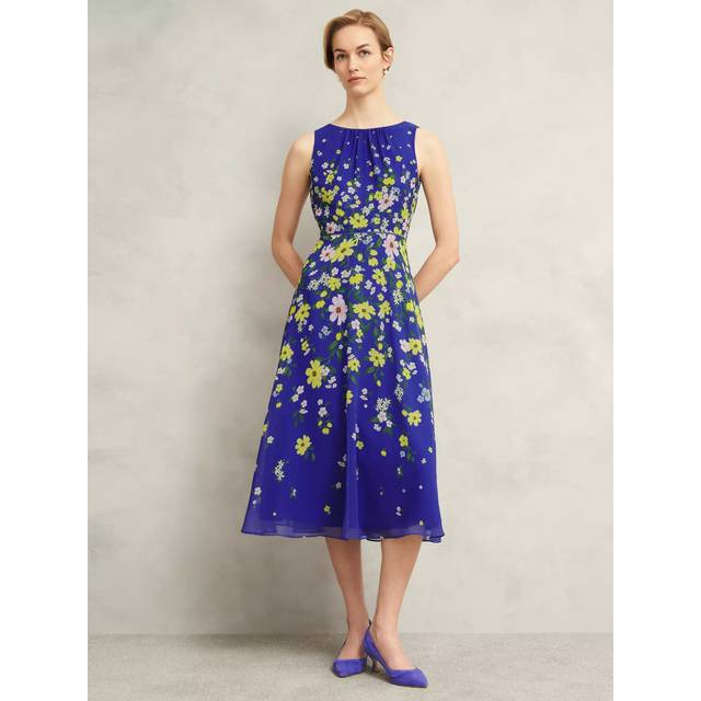 Hobbs Carly Floral Dress, Blue/Multi