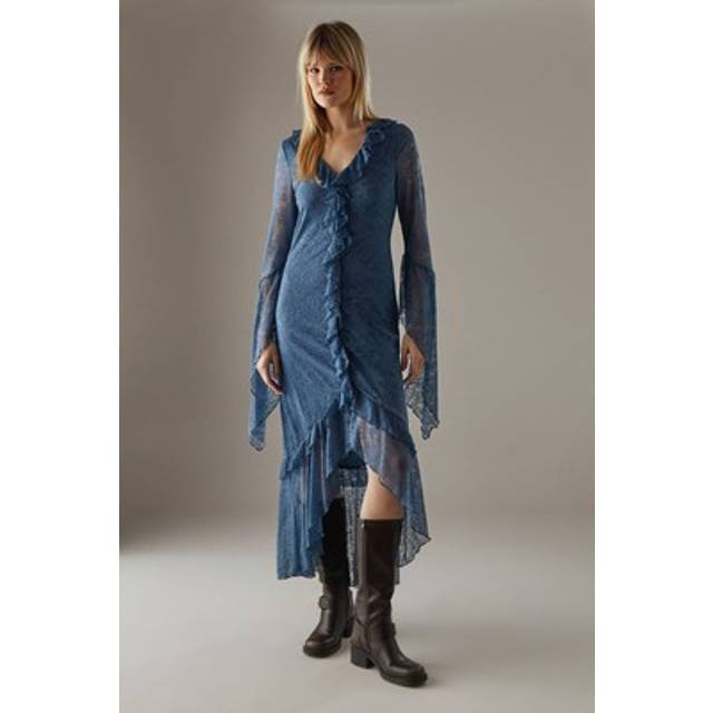 Warehouse blue maxi dress womens occasion dresses