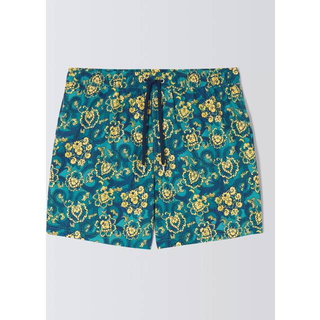 John Lewis Rocco Archive Printed Swim Shorts, Blue Teal