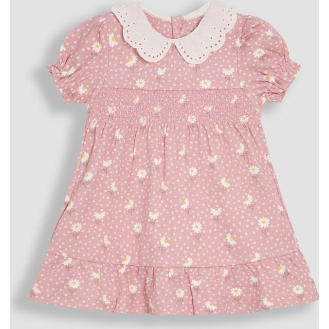 JoJo Maman Bébé Baby Floral Broderie Dress, Pink