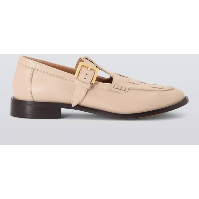 John Lewis Giselle Leather Woven T-Bar Mary Jane Loafers